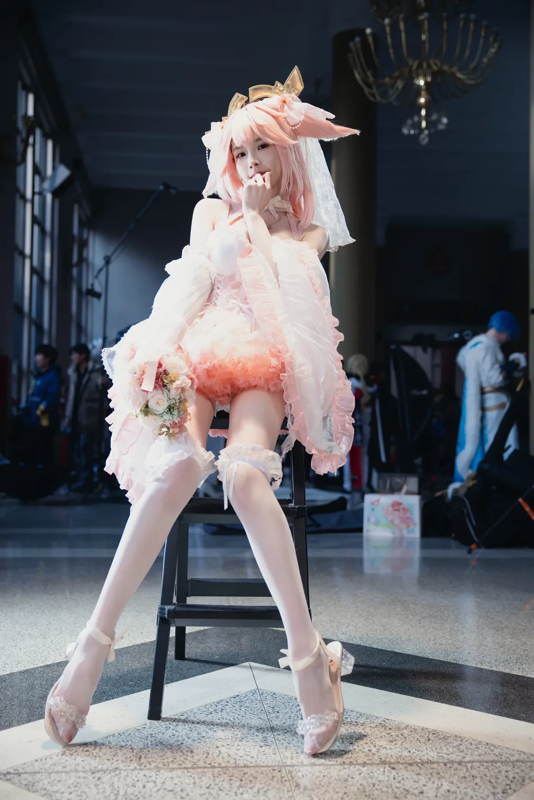 原神, 二次元コスプレ, 八重神子 コスプレ, イベント撮影, 白ニーソコーデ