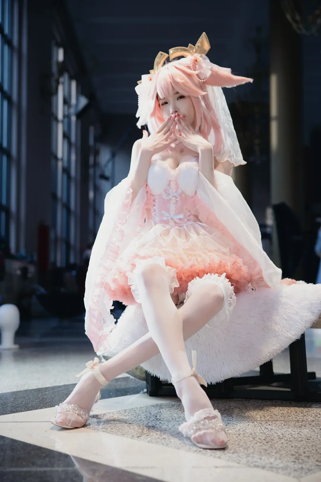 原神, 二次元cosplay, 八重神子cos, 漫展攝影, 白絲穿搭 - 第2張