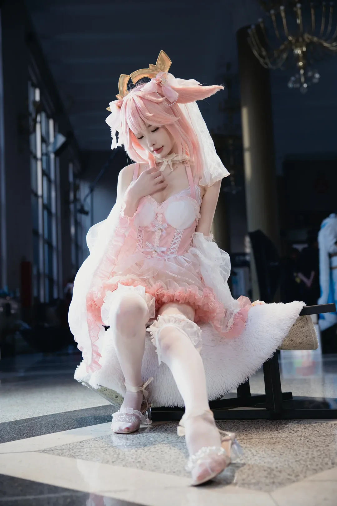 原神, 二次元cosplay, 八重神子cos, 漫展攝影, 白絲穿搭 - 第3張