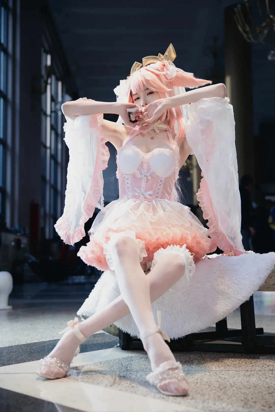 原神, 二次元cosplay, 八重神子cos, 漫展攝影, 白絲穿搭 - 第4張