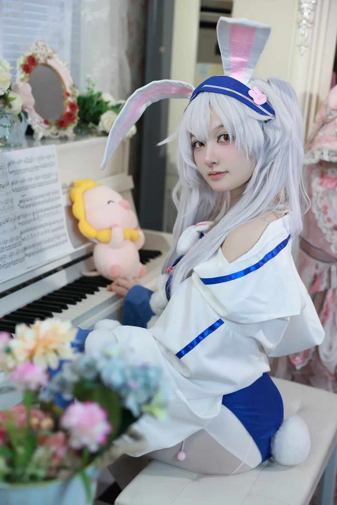 碧藍航線, 拉菲cos, 二次元cosplay, 白絲穿搭, 棚拍寫真
