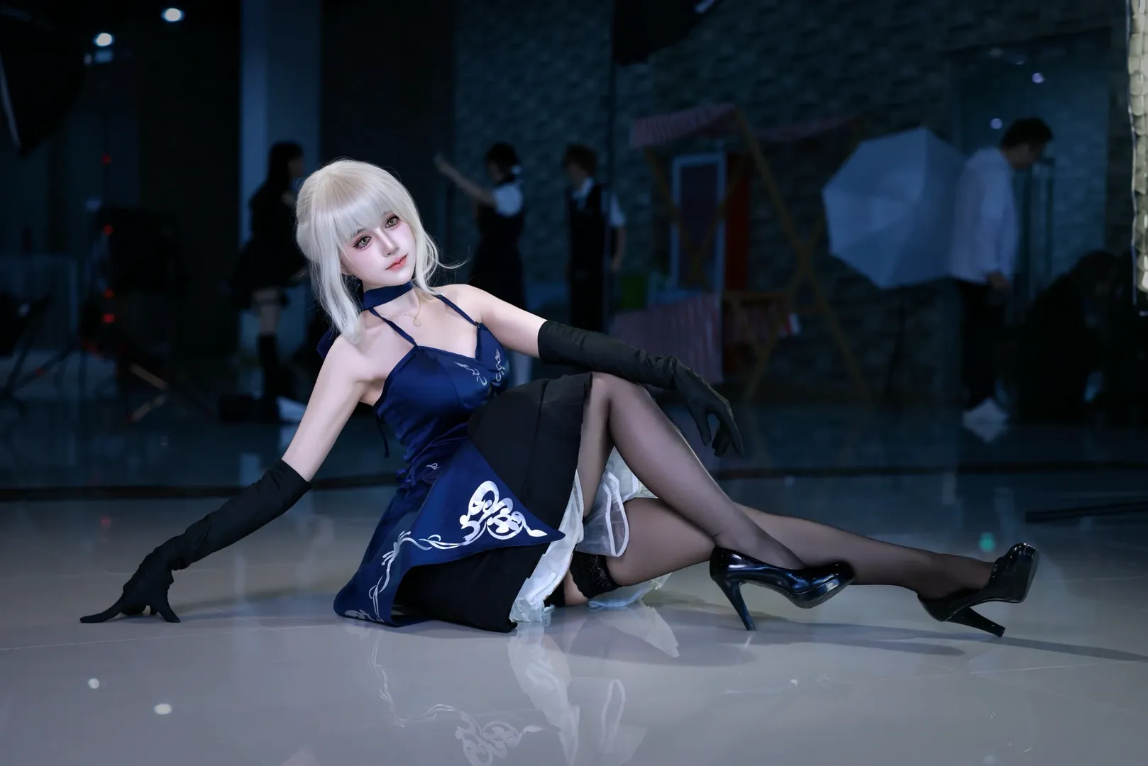 イベント写真, Fate/Grand Order, 黒ストッキング, 黒Saber, セイバーコス - 5枚目