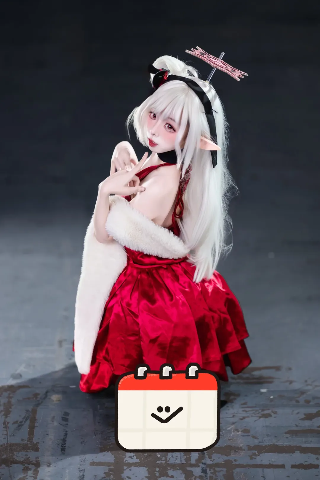 蔚蓝档案, 漫展场照, 二次元cosplay, 礼服睦月cos, 网眼袜cos