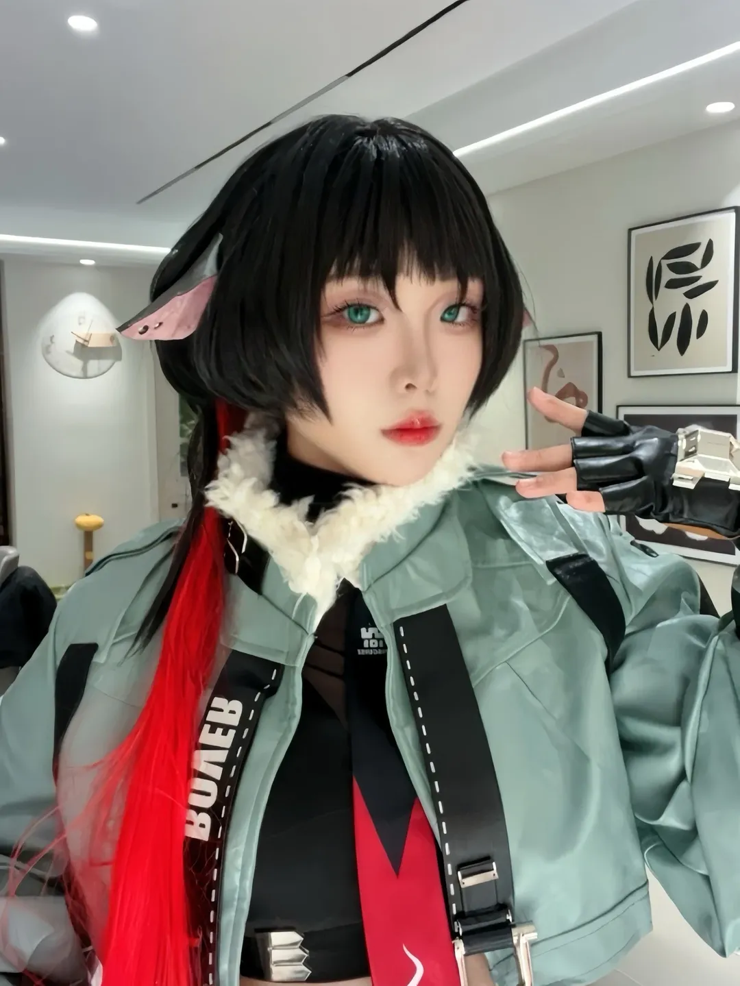 ゼンレスゾーンゼロ, テックウェアコーデ, 黒ストッキングコスプレ, 猫のシリオンコスプレ, ジェーン・ドゥ コスプレ - 1枚目