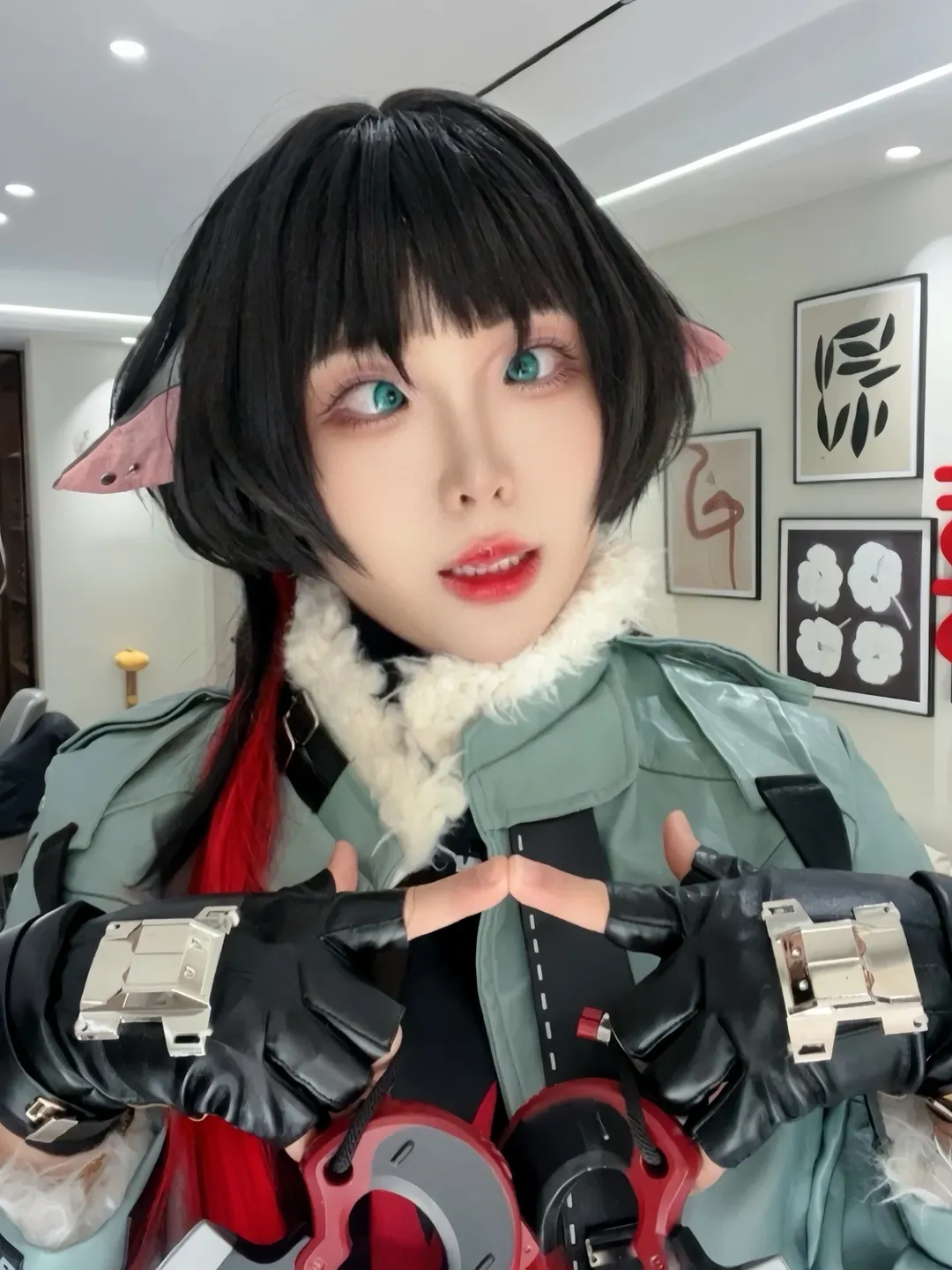 ゼンレスゾーンゼロ, テックウェアコーデ, 黒ストッキングコスプレ, 猫のシリオンコスプレ, ジェーン・ドゥ コスプレ - 4枚目
