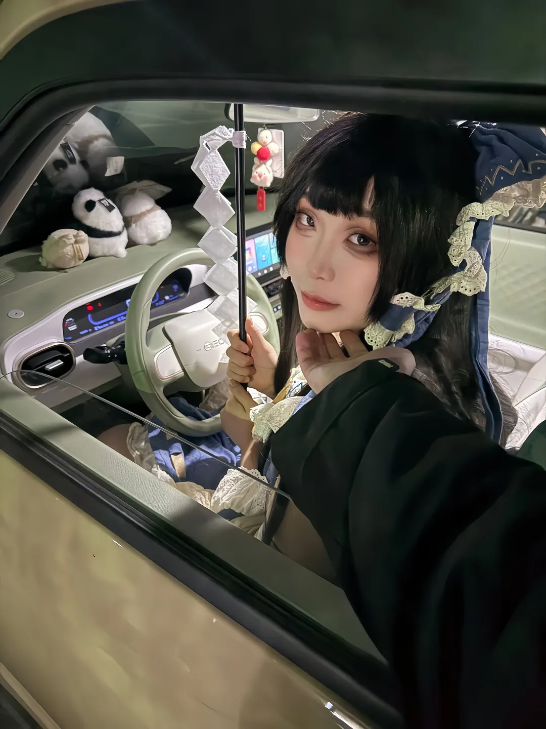 博麗霊夢コスプレ, 東方Project, 二次元日常, コスプレレタッチ, 夜桜撮影
