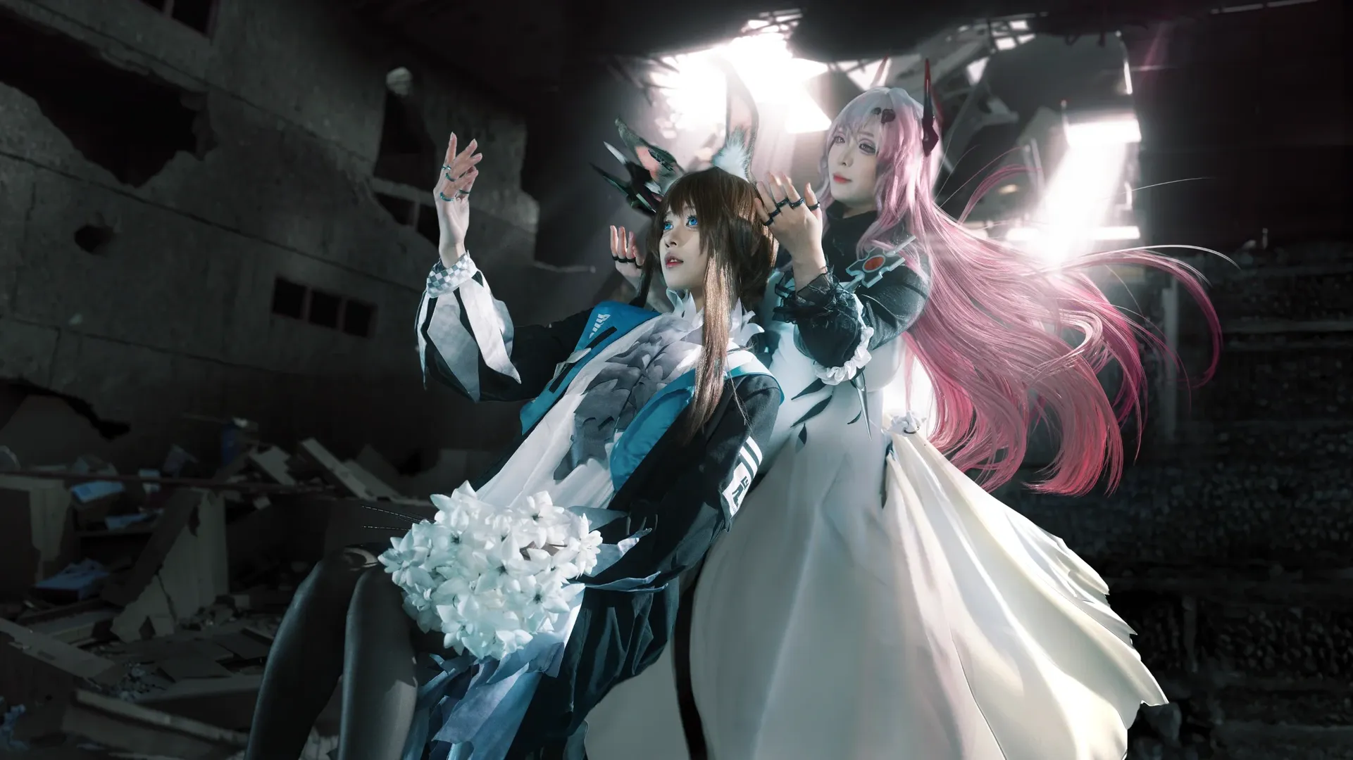 明日方舟, 阿米娅cos, 特蕾西娅cos, 巴别塔, cosplay黑丝