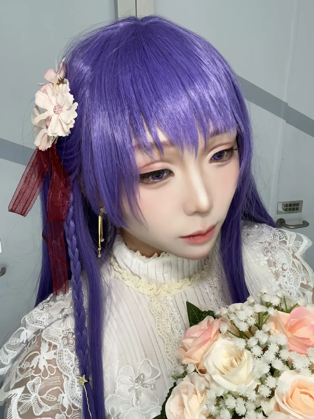二次元, 間桐桜 コスプレ, フェイト, 紫のウィッグ, 礼服コスプレ - 2枚目