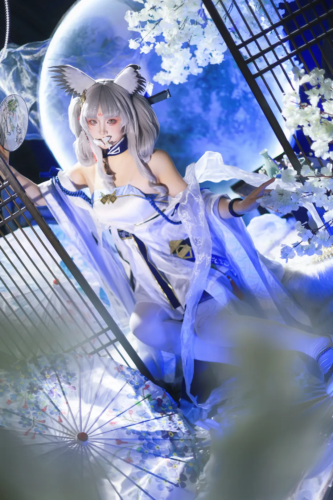Anime cosplay, Arknights, Ancient style cosplay, Ptilopsis cosplay, White tights cosplay