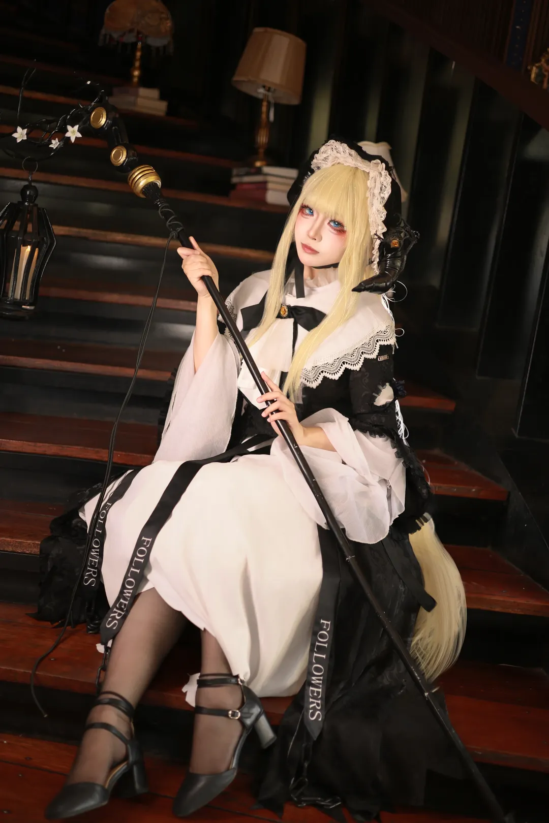 Arknights, Black stockings style, Gothic style outfit, Cosplay photos, Nightingale cosplay