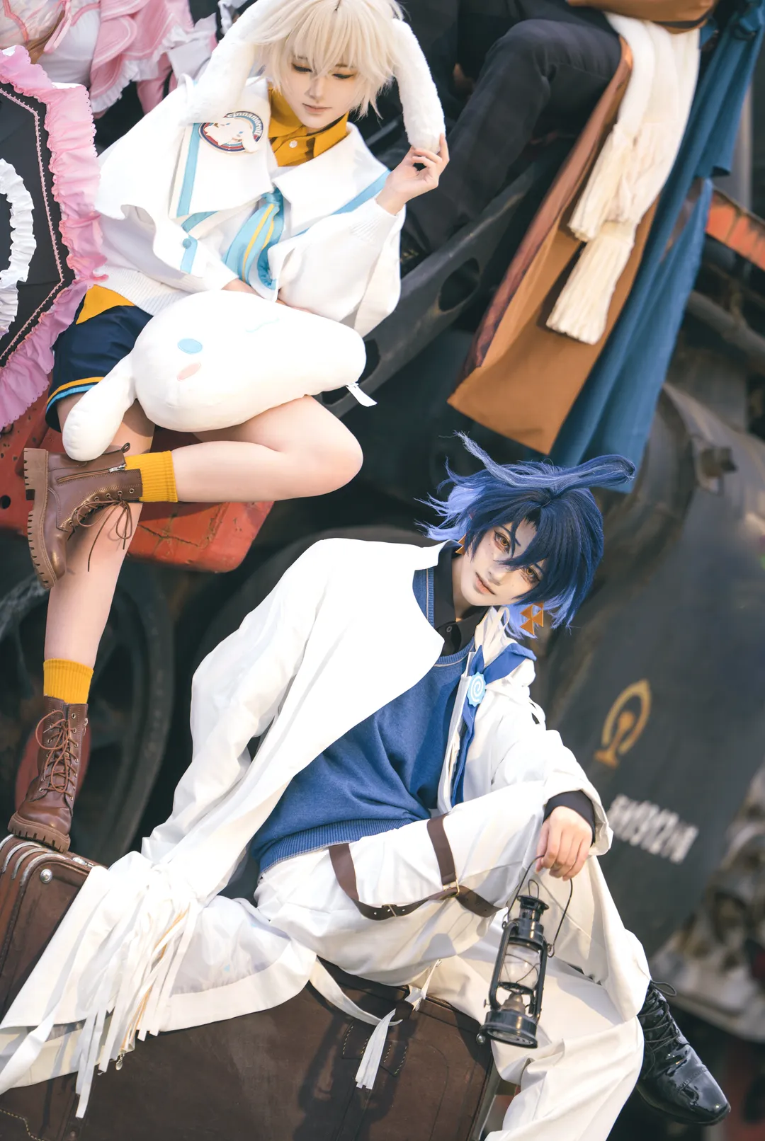 Over-the-knee socks outfit, Arknights cosplay, Sanrio collaboration, Steam train photography, Retro railway - Image 11