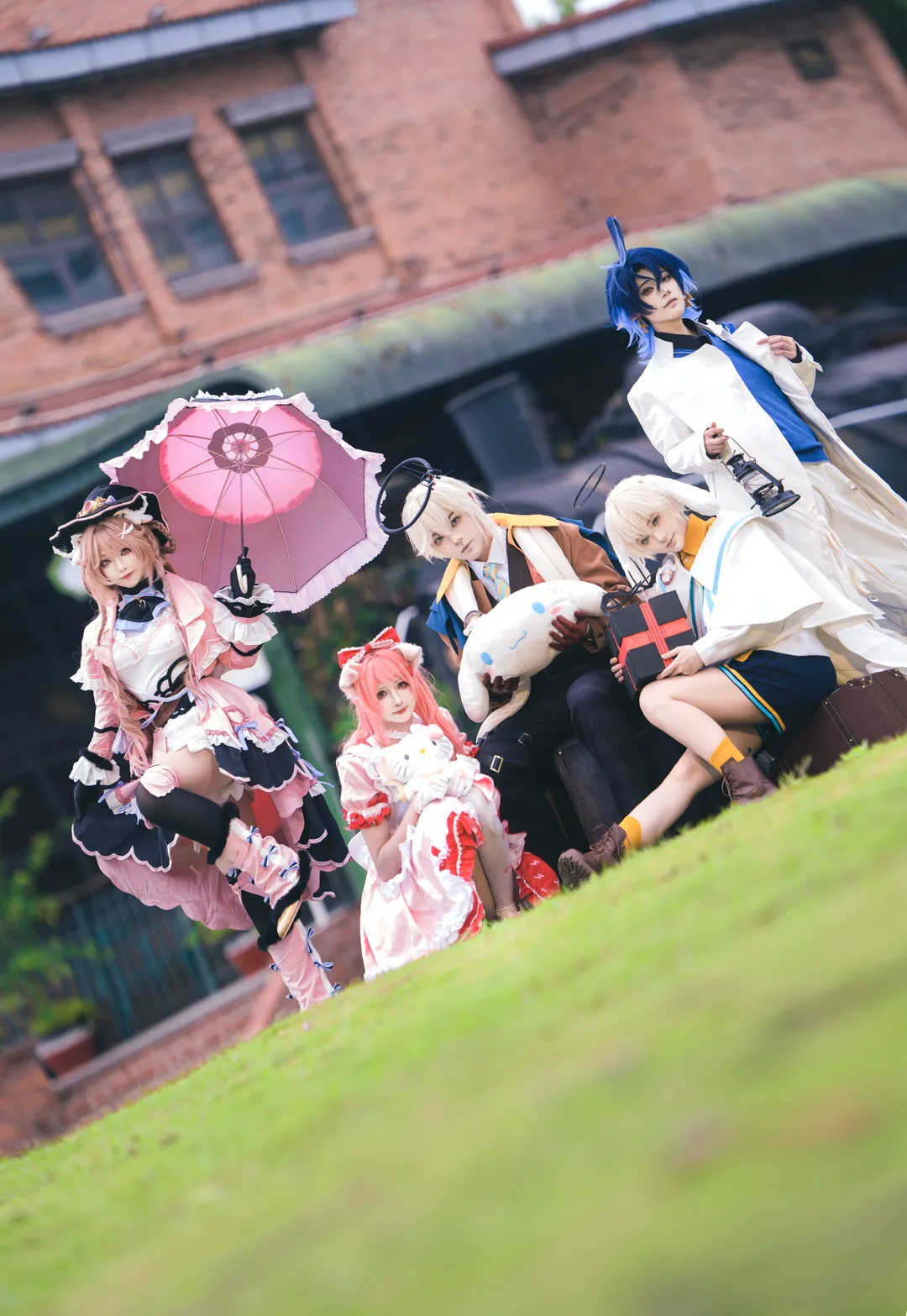 Over-the-knee socks outfit, Arknights cosplay, Sanrio collaboration, Steam train photography, Retro railway - Image 3