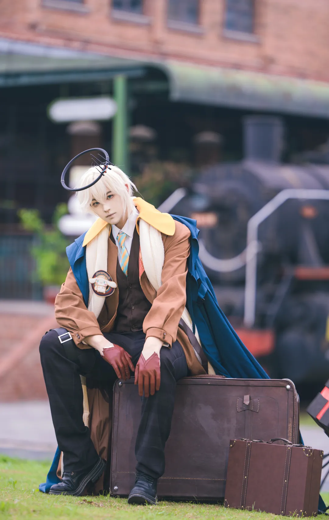 Over-the-knee socks outfit, Arknights cosplay, Sanrio collaboration, Steam train photography, Retro railway - Image 8