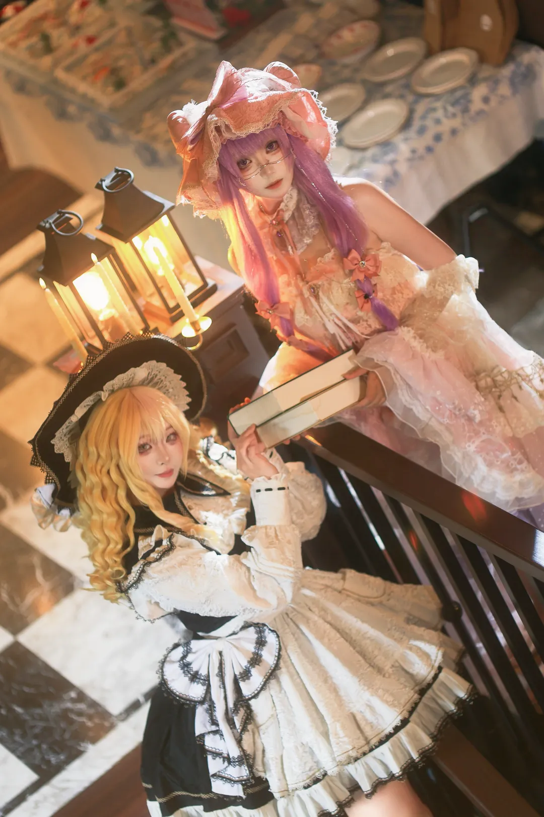 东方project, 雾雨魔理沙cos, 白丝穿搭, 帕秋莉诺蕾姬cos, 复古洛丽塔 - 第1张