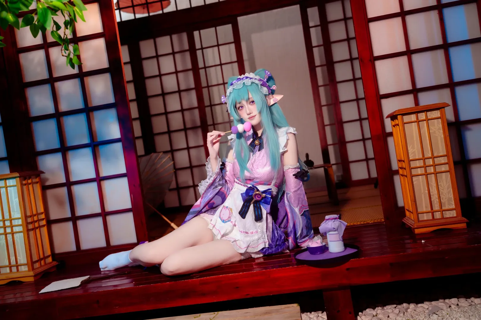Swimsuit, Convention photos, White stockings, Taihou cosplay, Live-action cosplay - Image 7
