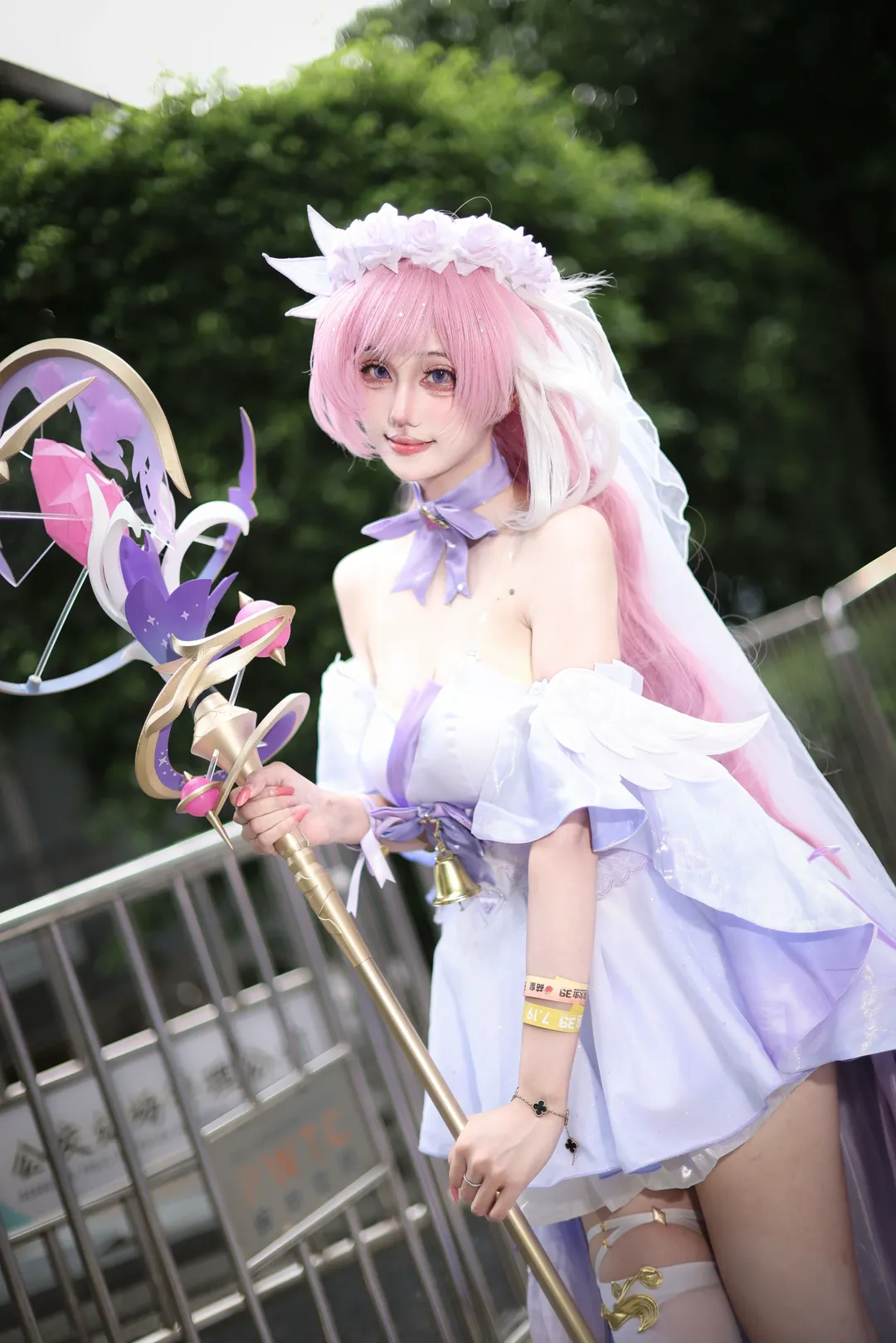 Elysia Cosplay, cosplay, Firefly ACG Expo, Honkai Impact 3rd, White stockings - Image 2