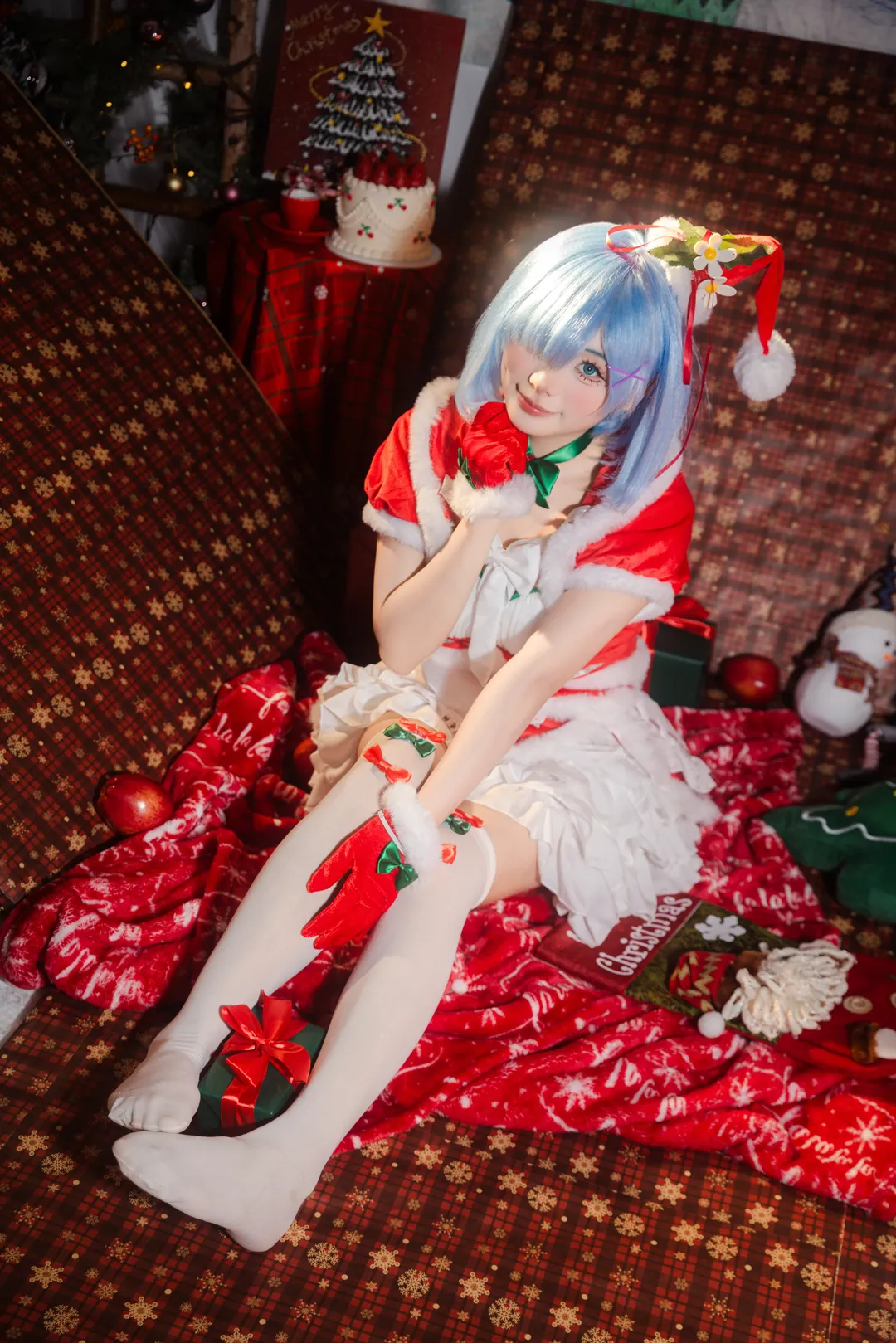 从零开始的异世界生活, 白丝, 圣诞, cosplay正片, 雷姆cos - 第10张