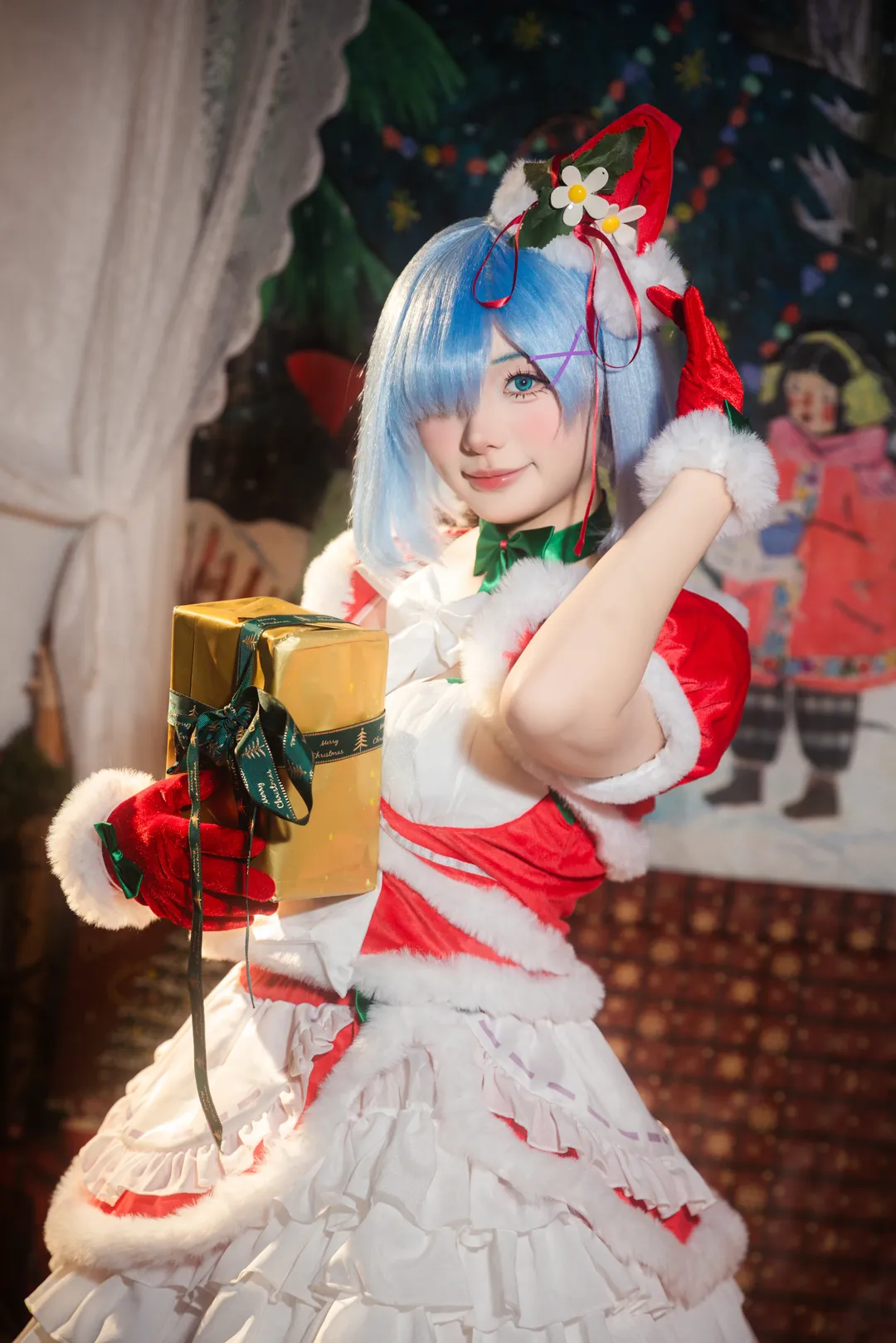 从零开始的异世界生活, 白丝, 圣诞, cosplay正片, 雷姆cos - 第11张