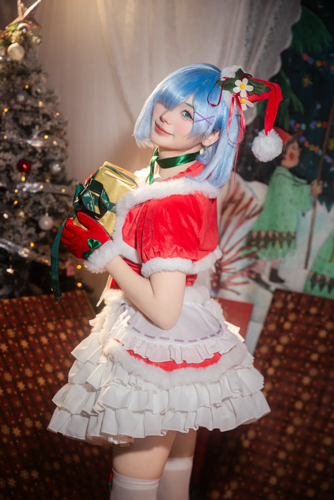 从零开始的异世界生活, 白丝, 圣诞, cosplay正片, 雷姆cos - 第12张