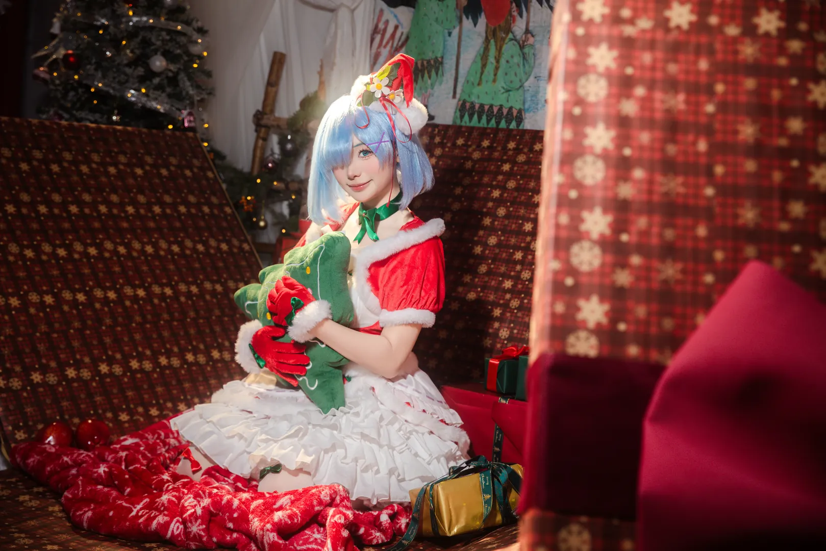 从零开始的异世界生活, 白丝, 圣诞, cosplay正片, 雷姆cos - 第13张