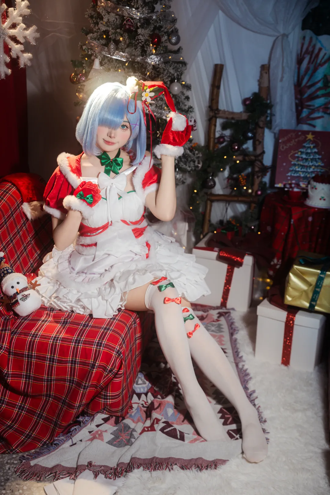 从零开始的异世界生活, 白丝, 圣诞, cosplay正片, 雷姆cos - 第14张