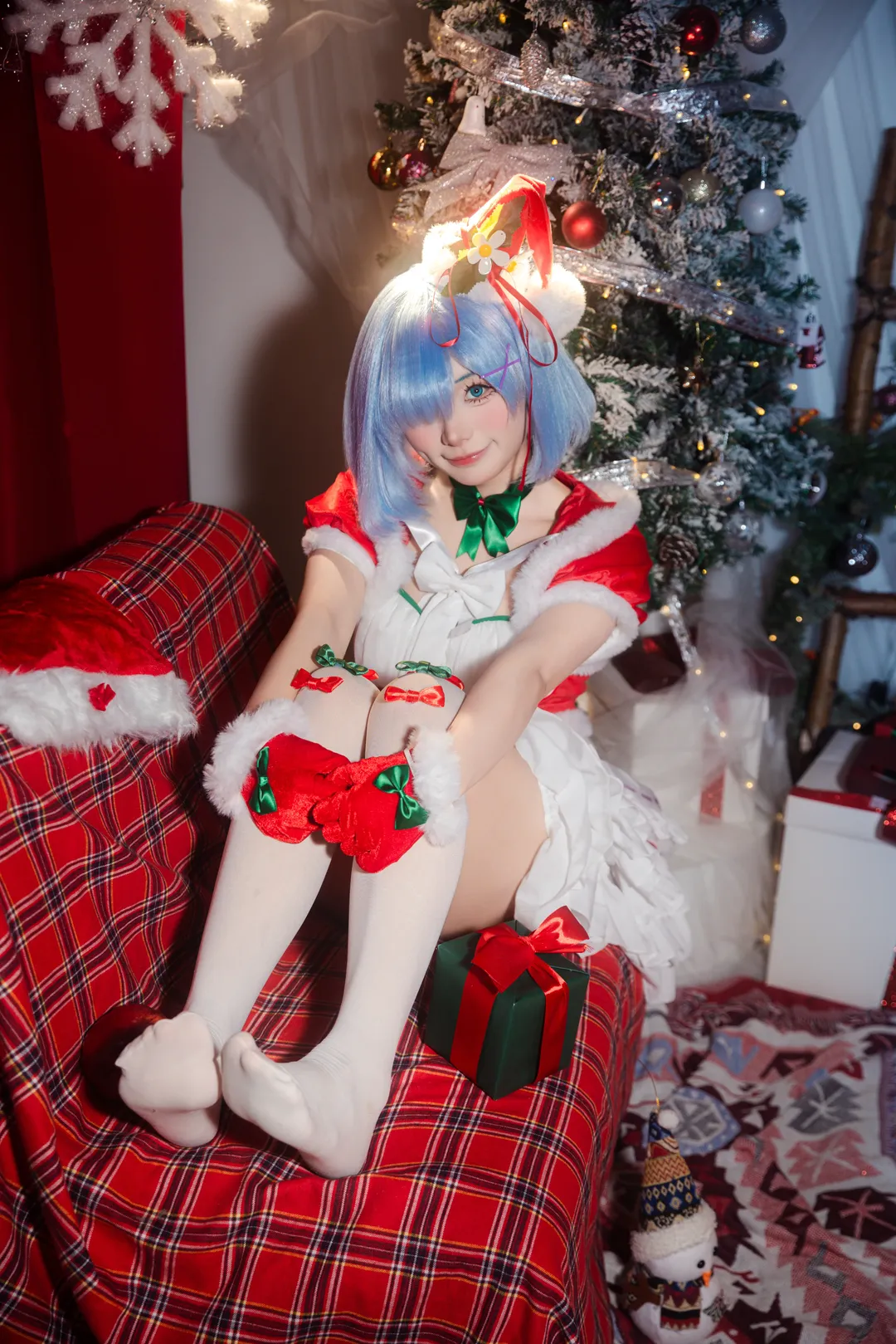 从零开始的异世界生活, 白丝, 圣诞, cosplay正片, 雷姆cos - 第2张