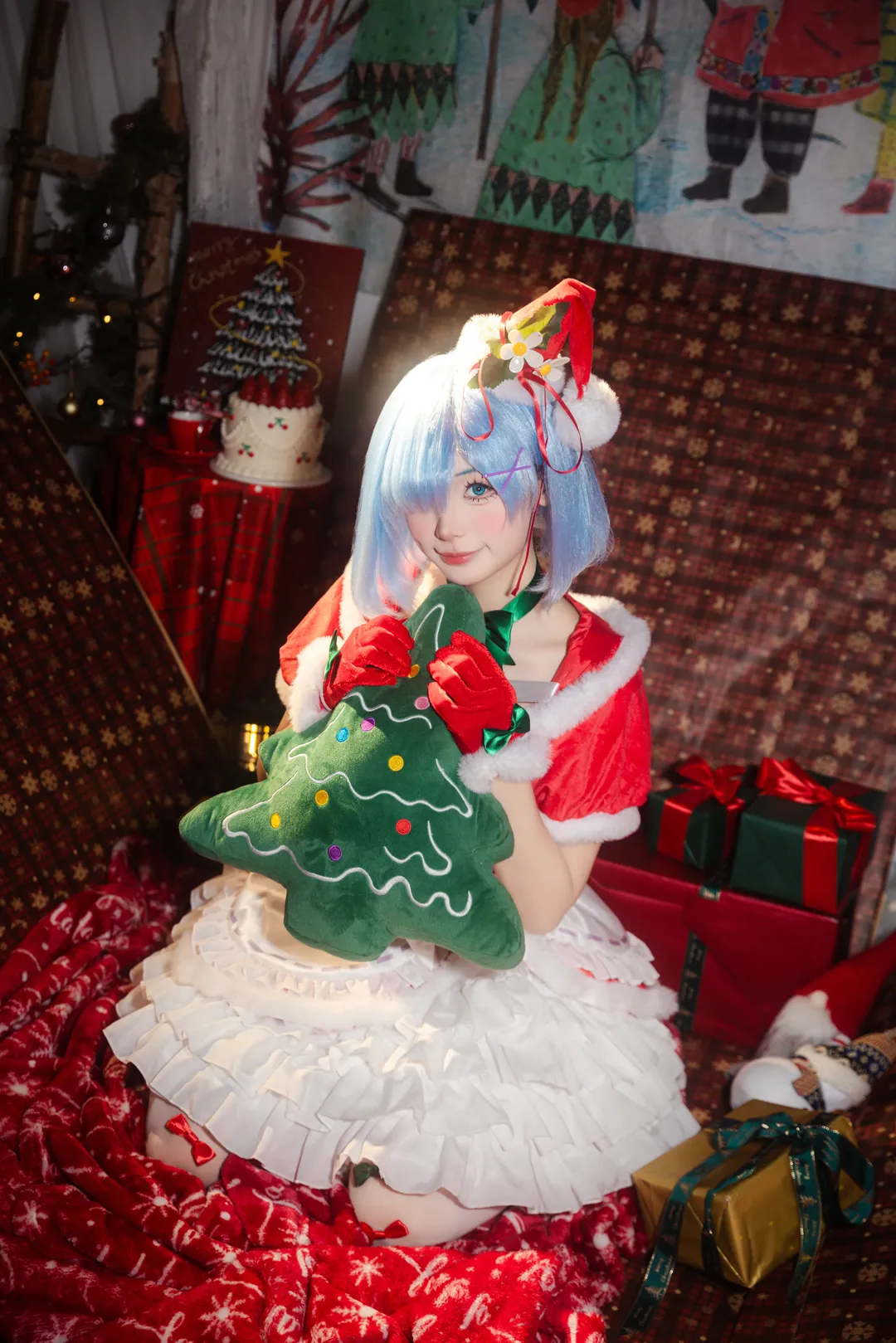从零开始的异世界生活, 白丝, 圣诞, cosplay正片, 雷姆cos - 第3张