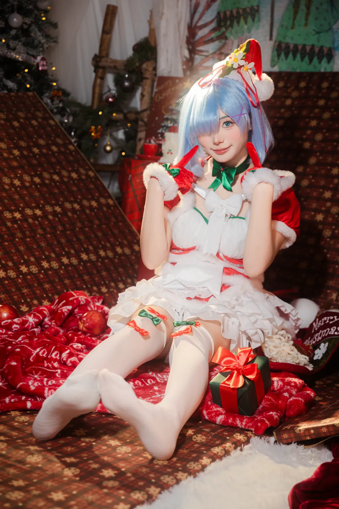 从零开始的异世界生活, 白丝, 圣诞, cosplay正片, 雷姆cos - 第6张