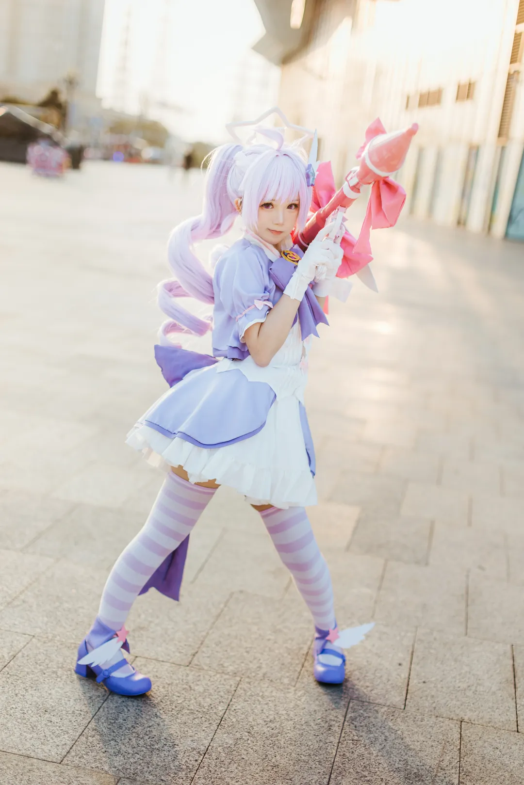 ブルーアーカイブ, イベント写真, 魔法少女コスプレ, 宇沢レイサ コスプレ, ストッキングコスプレ