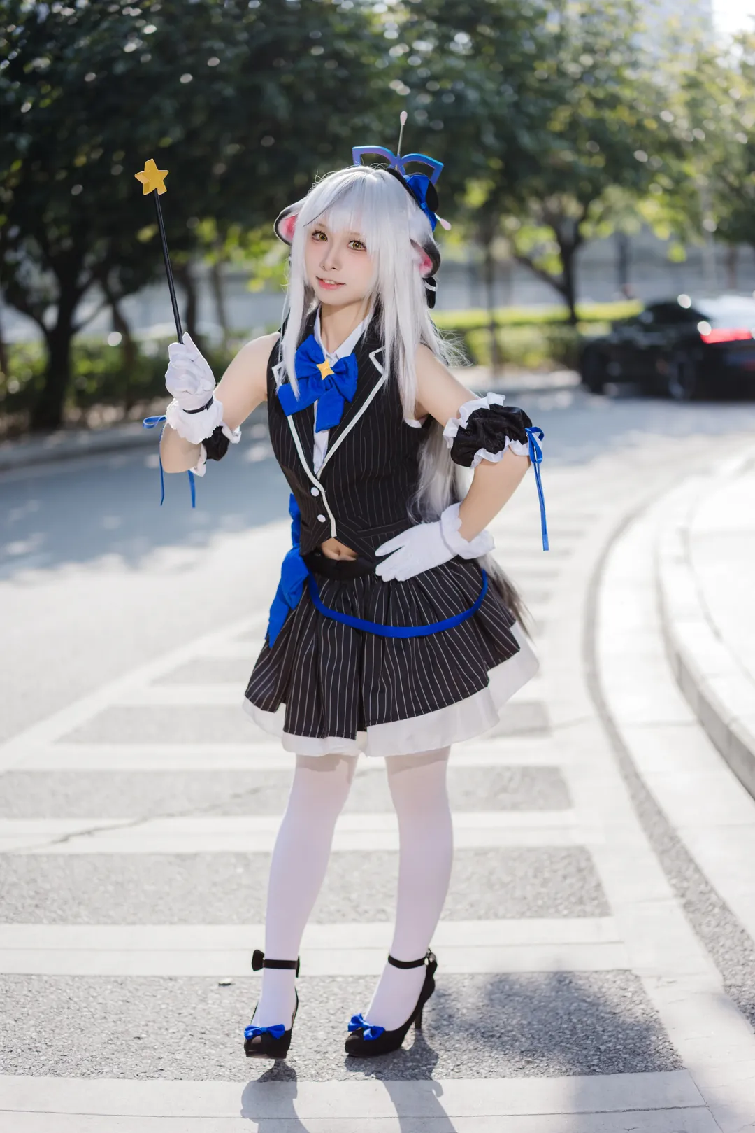 蔚蓝档案, 漫展返图, 萤火虫动漫嘉年华, 白丝cosplay, 心奈cos