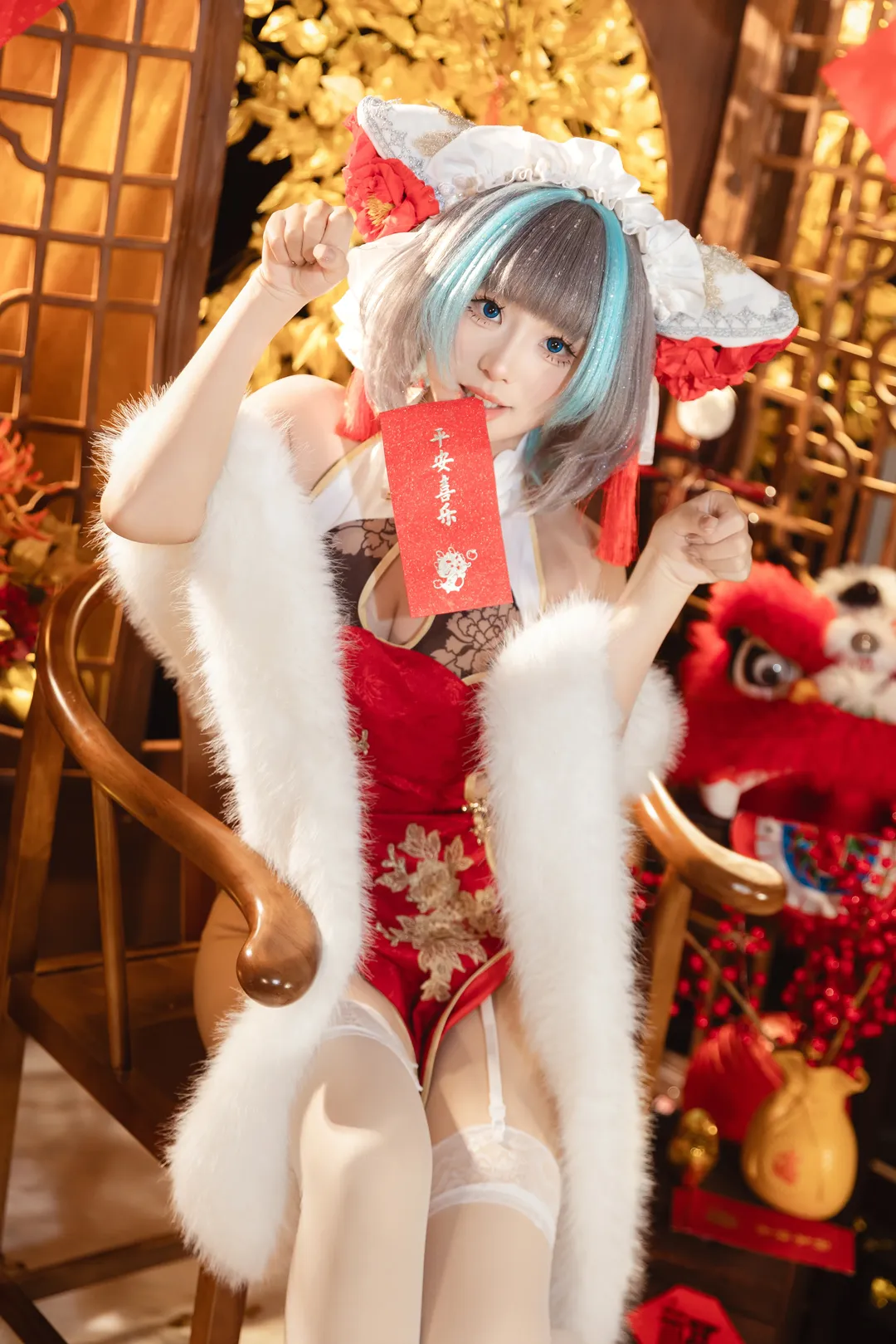 柴郡cos, 碧蓝航线, 新年祝福, 国风新年cos, 二次元过年 - 第2张