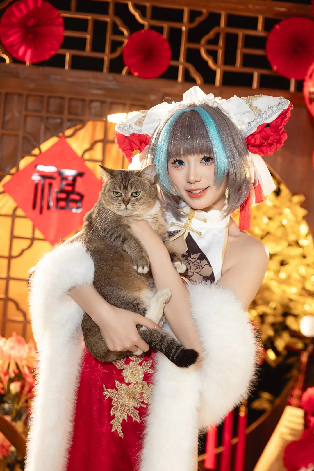 柴郡cos, 碧蓝航线, 新年祝福, 国风新年cos, 二次元过年 - 第4张