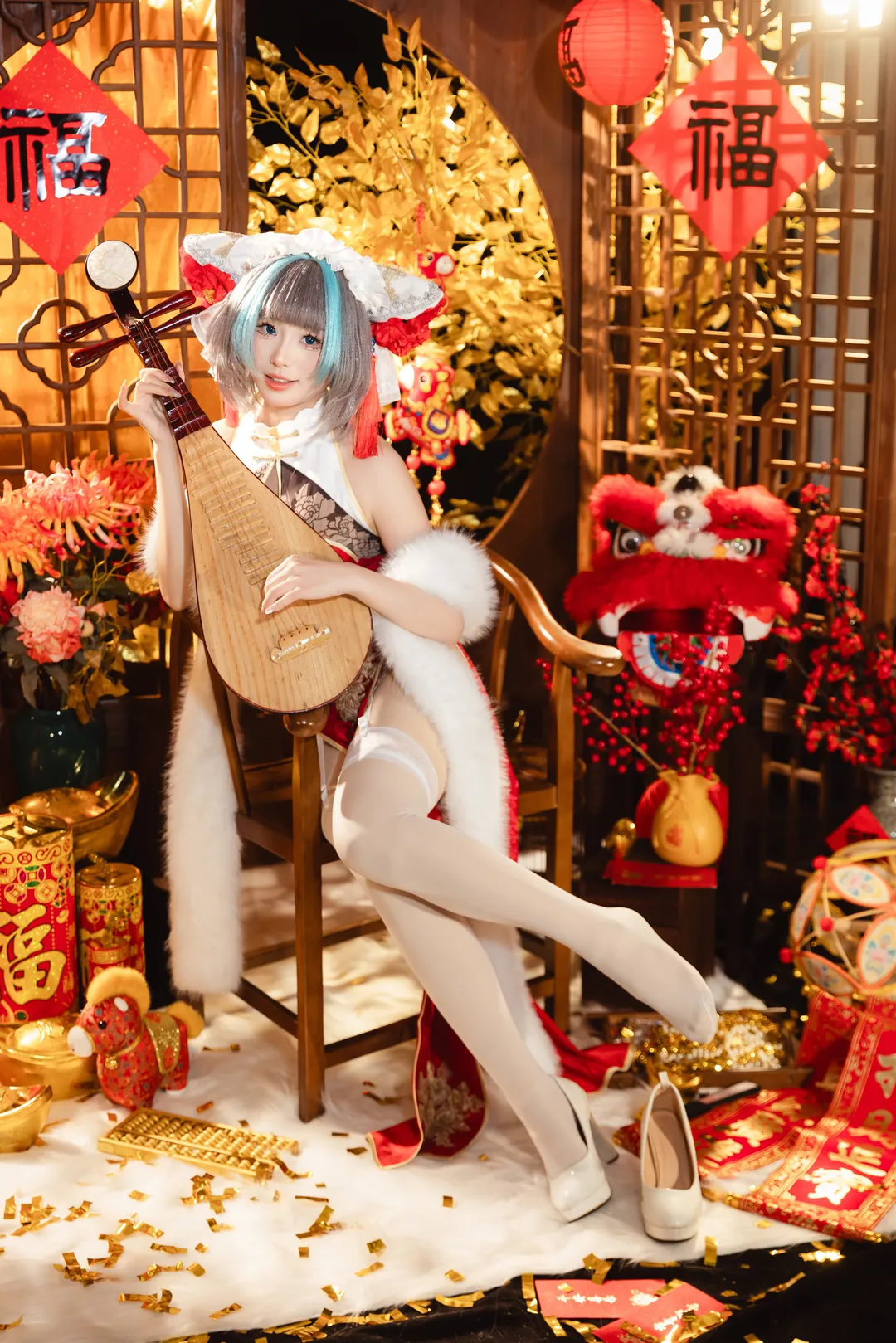 柴郡cos, 碧蓝航线, 新年祝福, 国风新年cos, 二次元过年 - 第5张