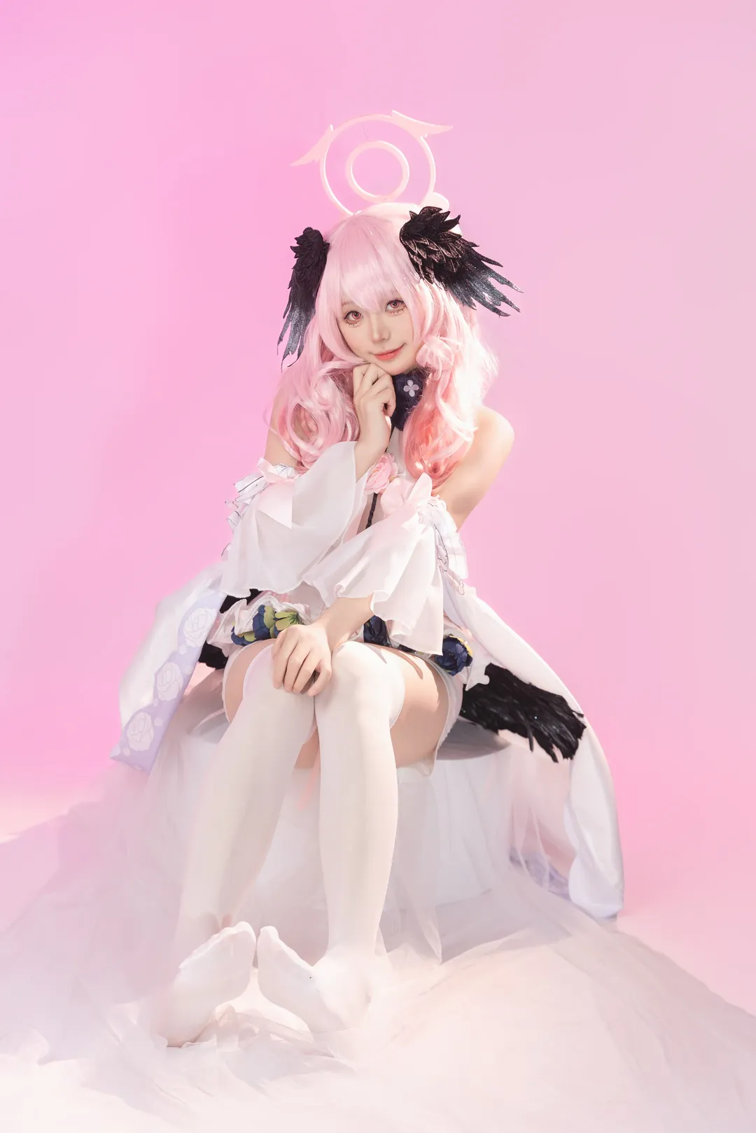 二次元摄影, 蔚蓝档案, 下江小春cos, 花嫁cosplay, 白丝cos - 第1张