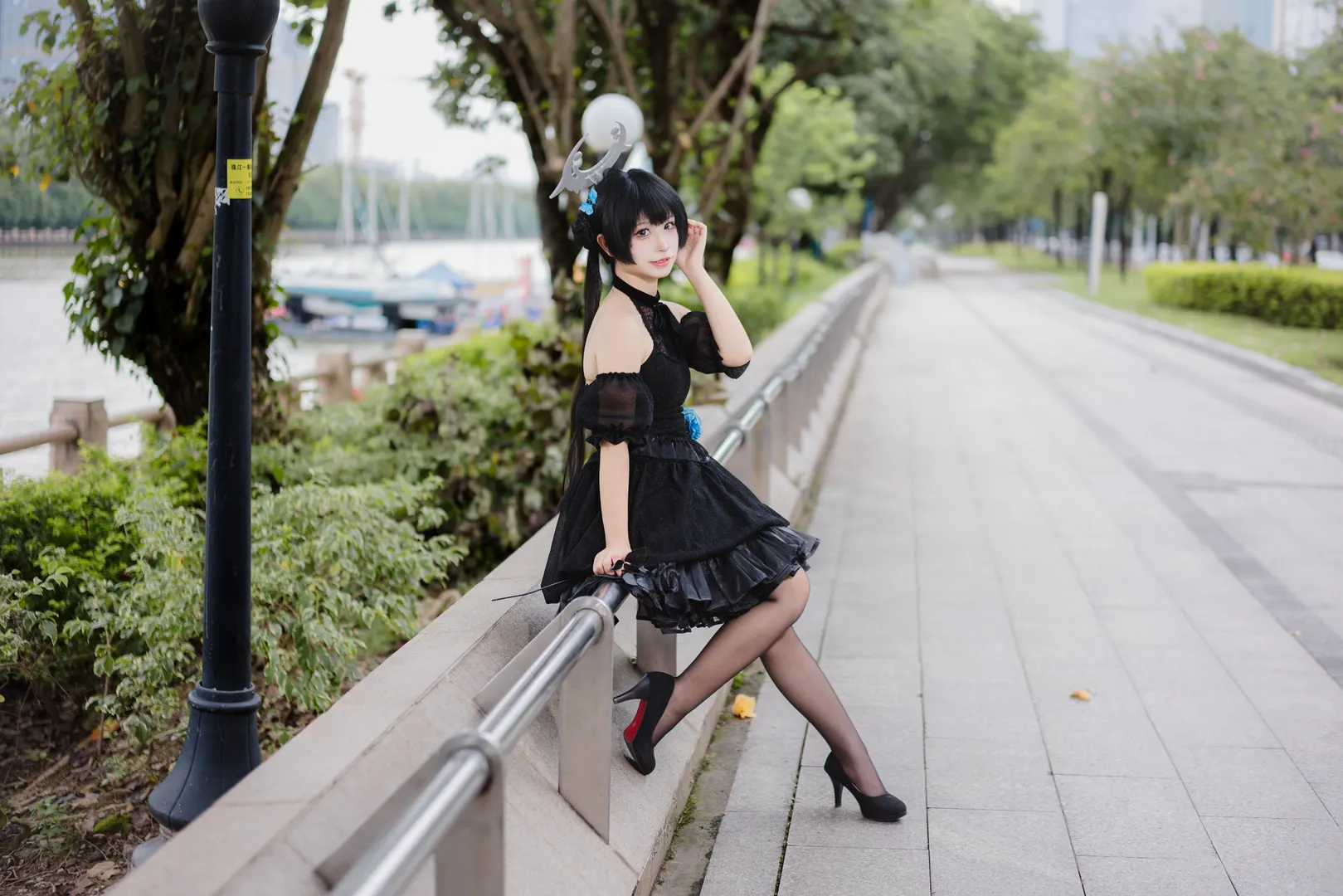 蔚蓝档案, 妃咲cos, 二次元cosplay, 萤火虫漫展返图, 黑丝穿搭 - 第5张