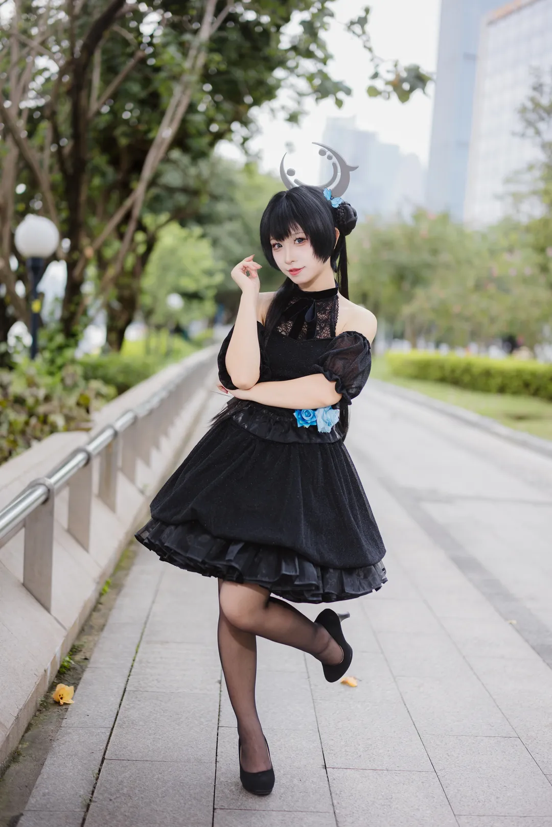 蔚蓝档案, 妃咲cos, 二次元cosplay, 萤火虫漫展返图, 黑丝穿搭 - 第6张