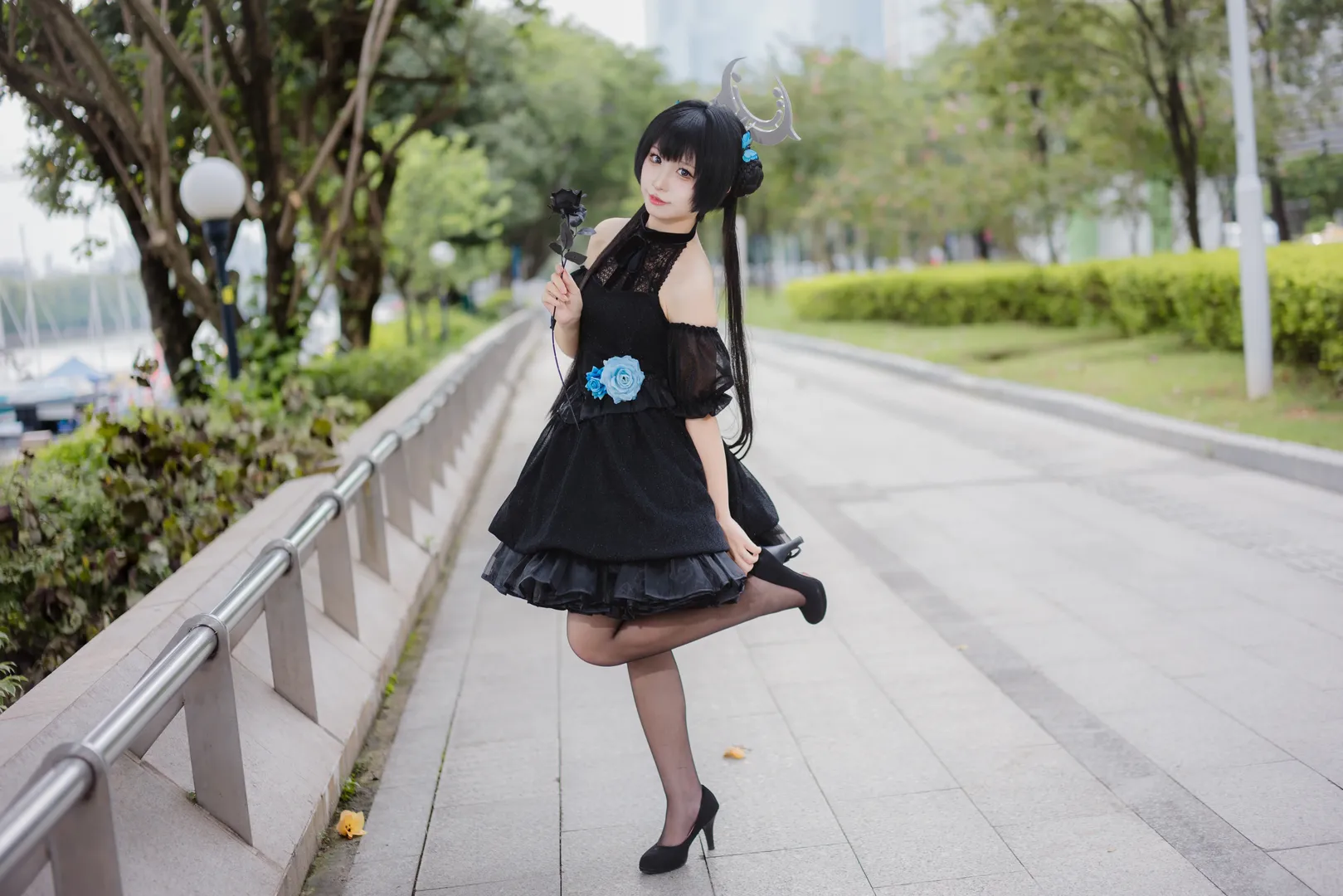 蔚蓝档案, 妃咲cos, 二次元cosplay, 萤火虫漫展返图, 黑丝穿搭 - 第7张