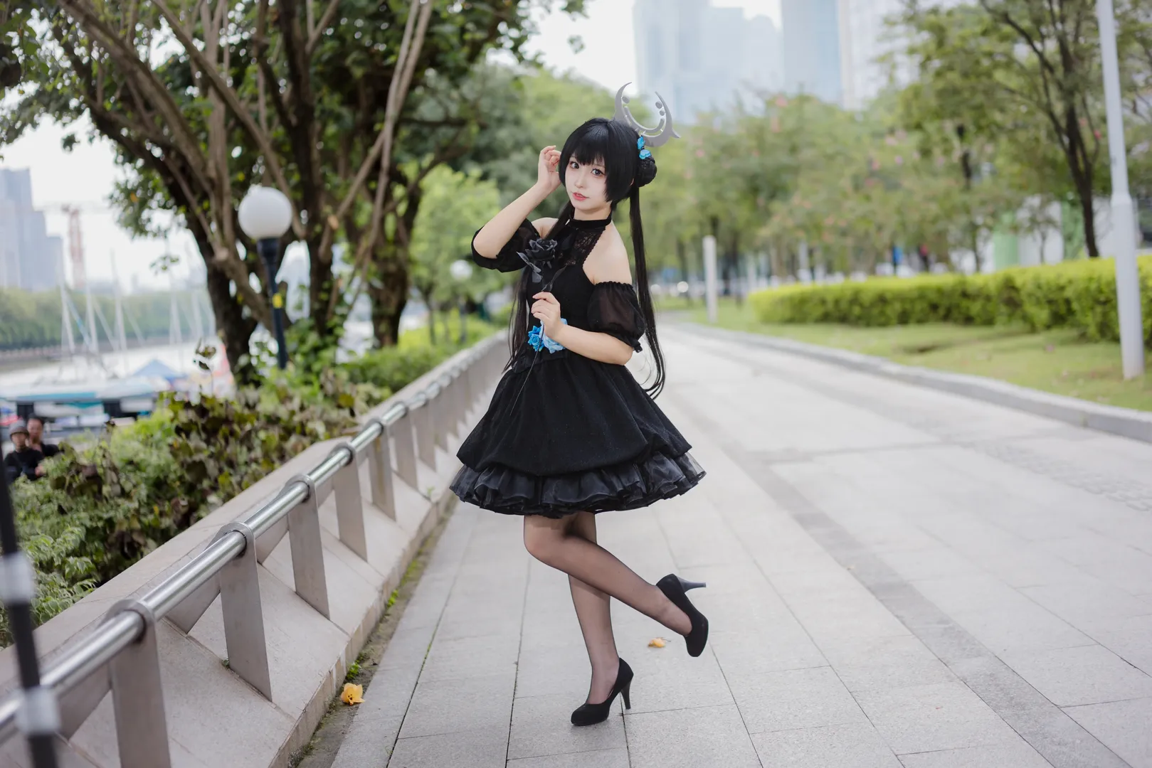 蔚蓝档案, 妃咲cos, 二次元cosplay, 萤火虫漫展返图, 黑丝穿搭 - 第8张