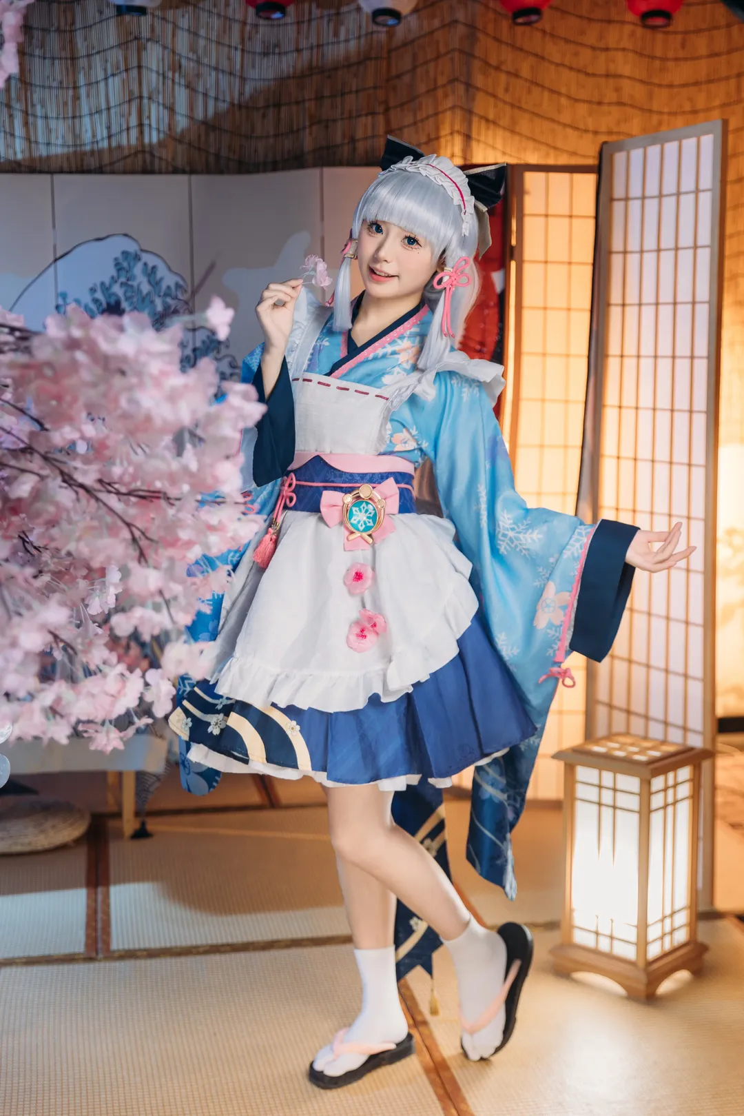 原神, 神里绫华cos, 和风cosplay, 二次元美少女, Coser日常