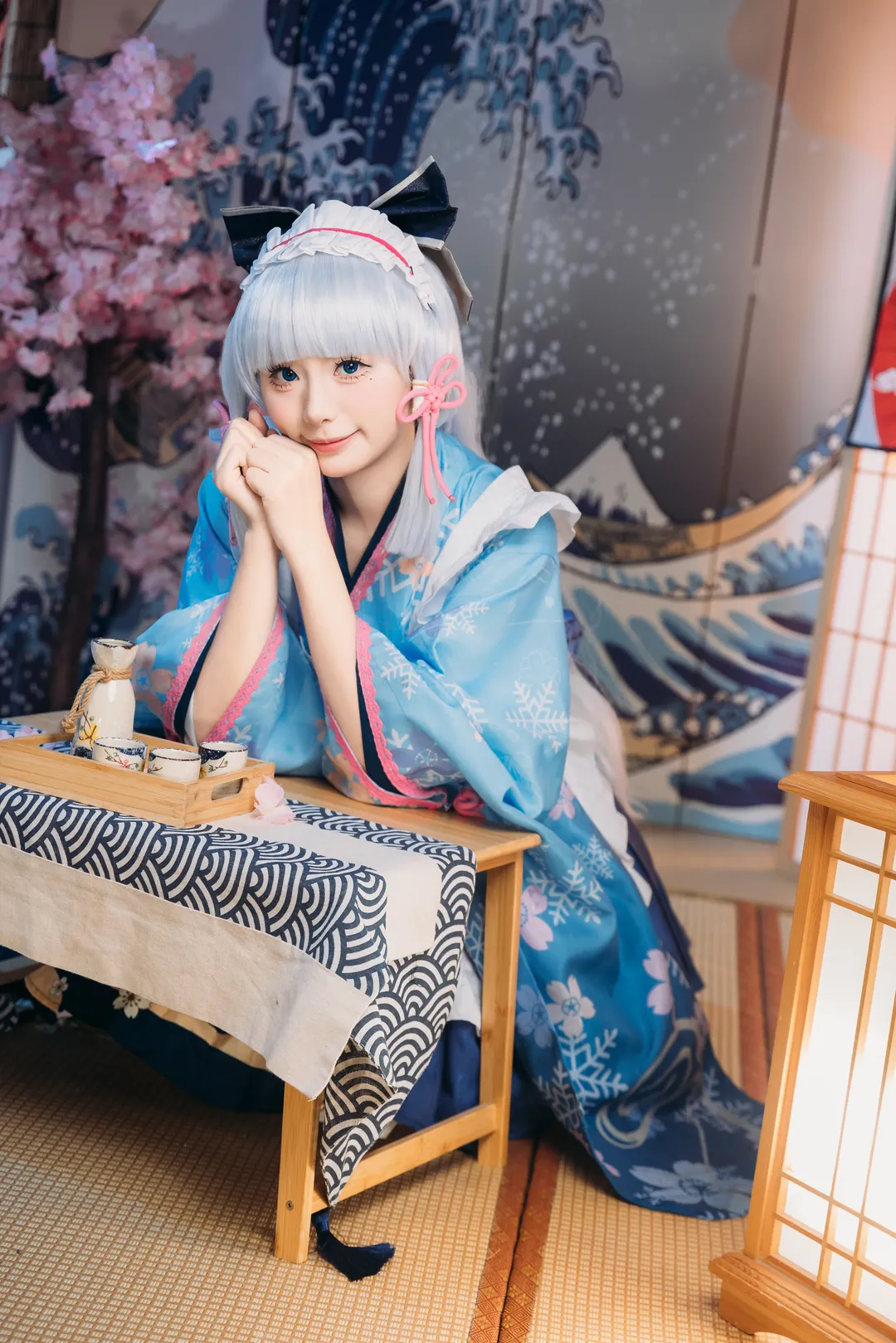 Genshin Impact, Kamisato Ayaka cosplay, Japanese style cosplay, 2D anime girl, Coser daily life - Image 10