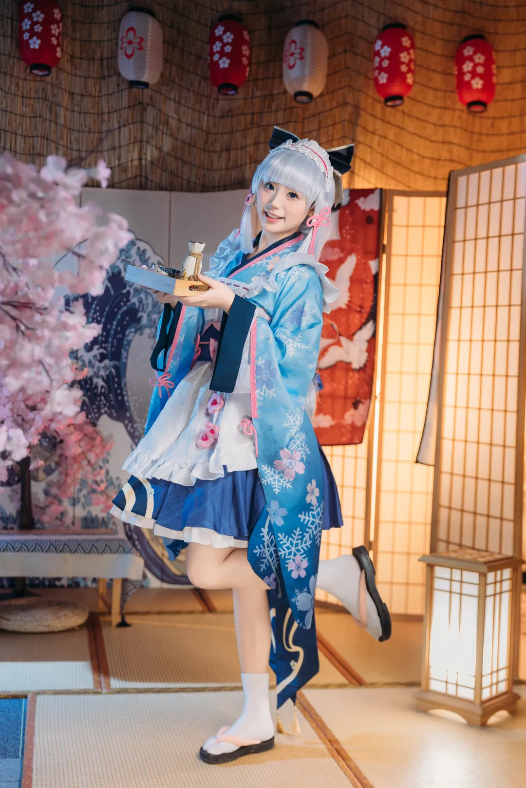 Genshin Impact, Kamisato Ayaka cosplay, Japanese style cosplay, 2D anime girl, Coser daily life - Image 11