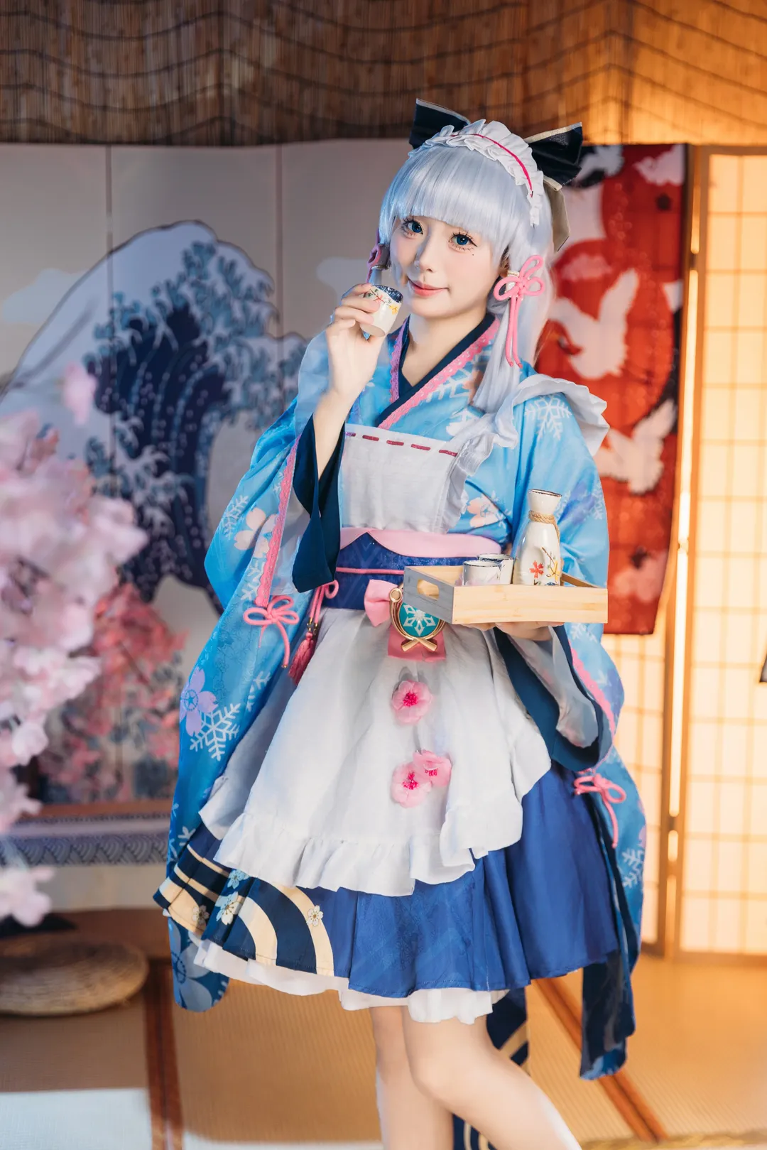 Genshin Impact, Kamisato Ayaka cosplay, Japanese style cosplay, 2D anime girl, Coser daily life - Image 12