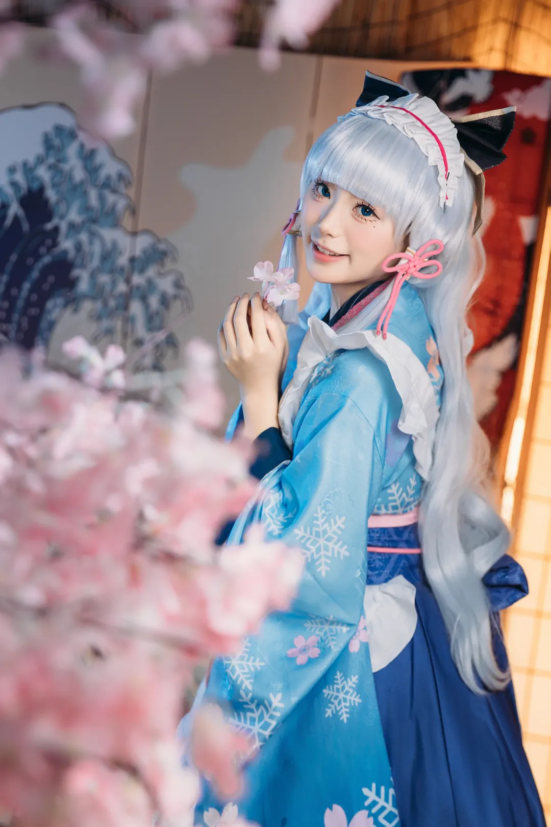 Genshin Impact, Kamisato Ayaka cosplay, Japanese style cosplay, 2D anime girl, Coser daily life - Image 3