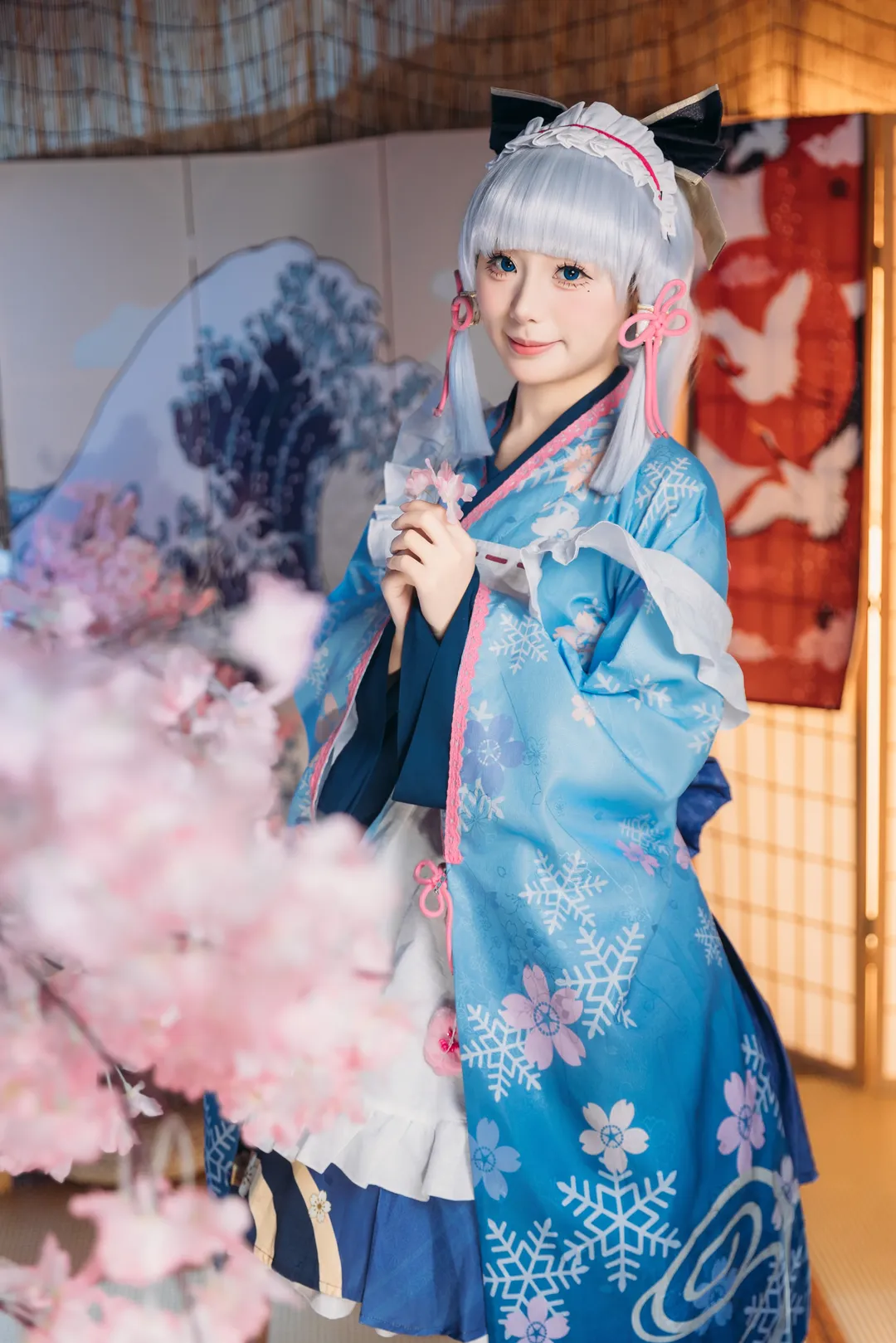 Genshin Impact, Kamisato Ayaka cosplay, Japanese style cosplay, 2D anime girl, Coser daily life - Image 5