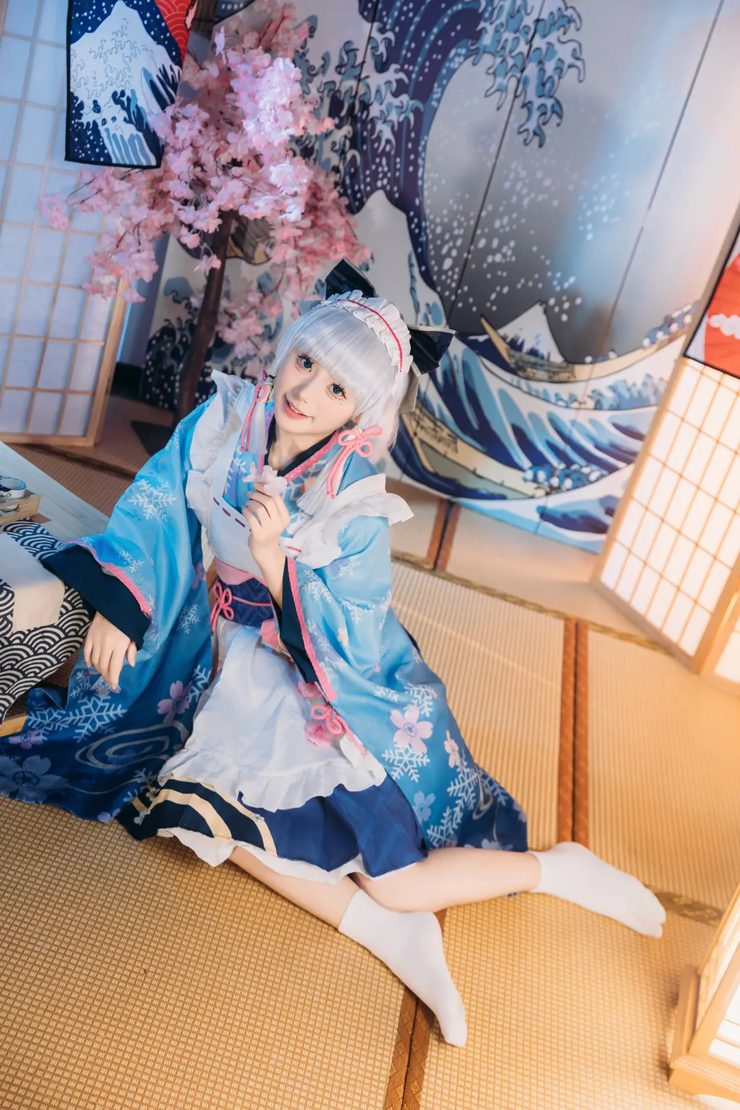Genshin Impact, Kamisato Ayaka cosplay, Japanese style cosplay, 2D anime girl, Coser daily life - Image 6