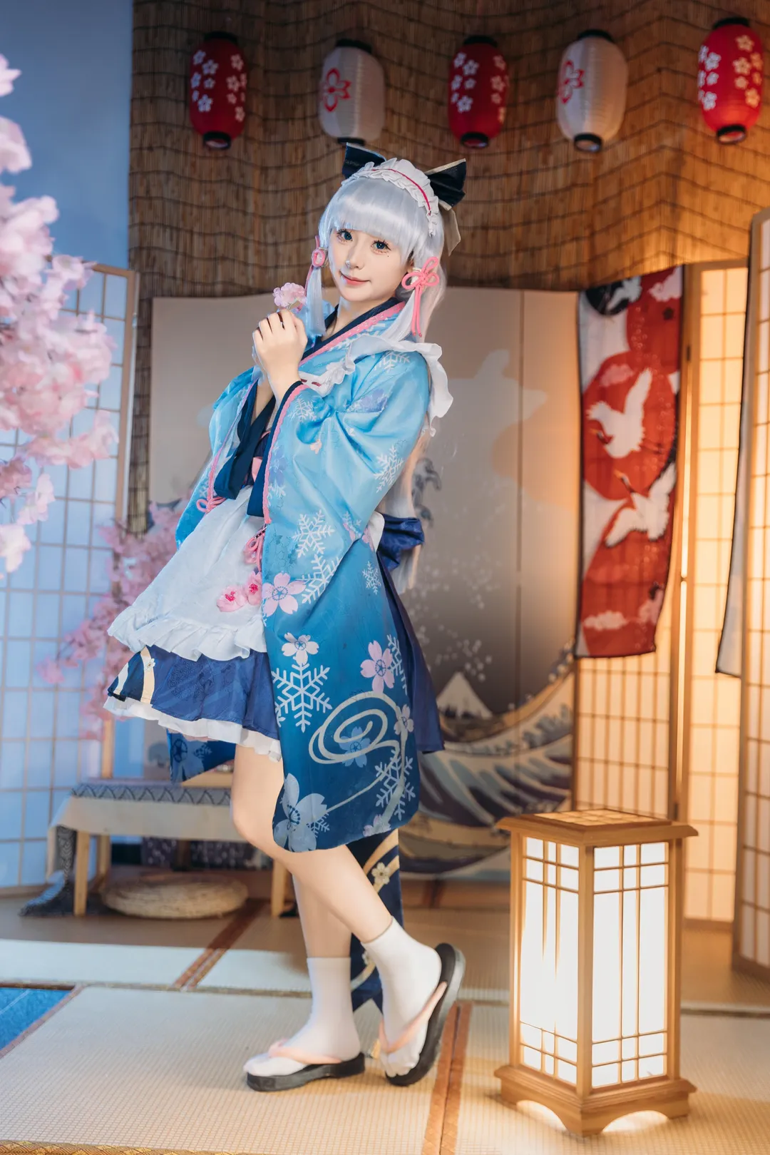 Genshin Impact, Kamisato Ayaka cosplay, Japanese style cosplay, 2D anime girl, Coser daily life - Image 7