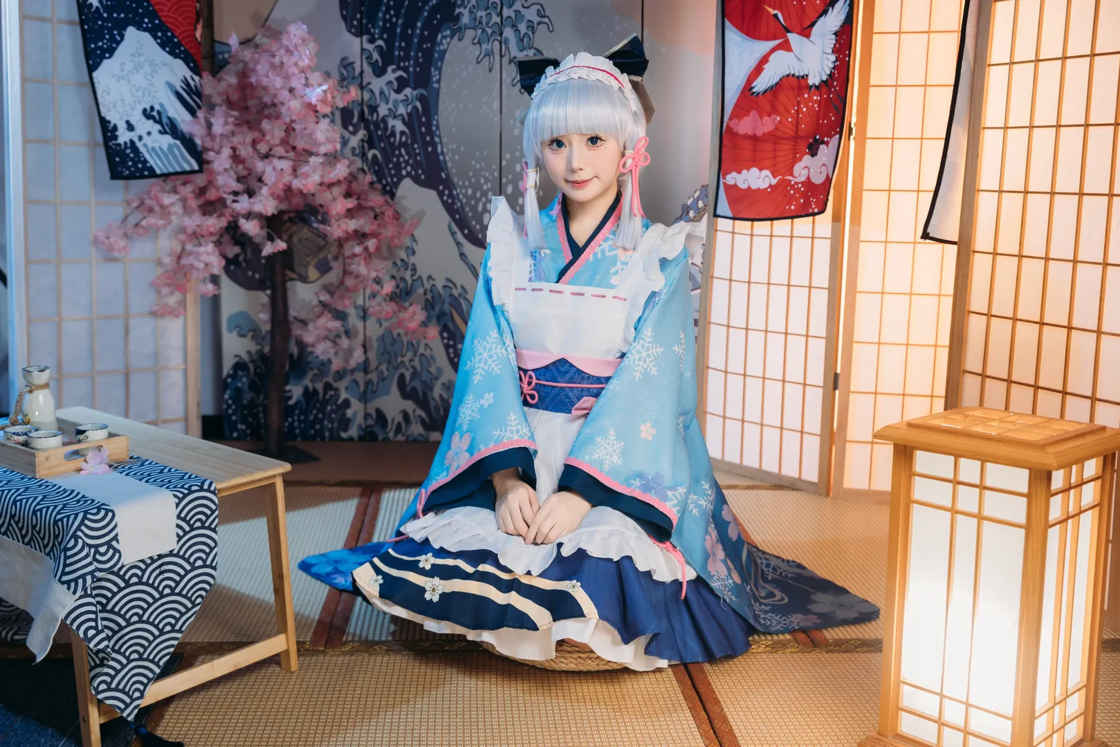 Genshin Impact, Kamisato Ayaka cosplay, Japanese style cosplay, 2D anime girl, Coser daily life - Image 8