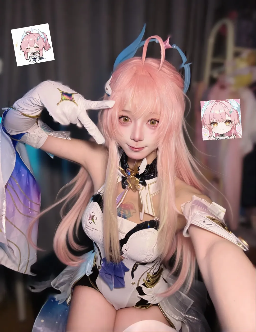 鸣潮, 爱弥斯cos, 二次元穿搭, Coser日常, 粉毛cosplay