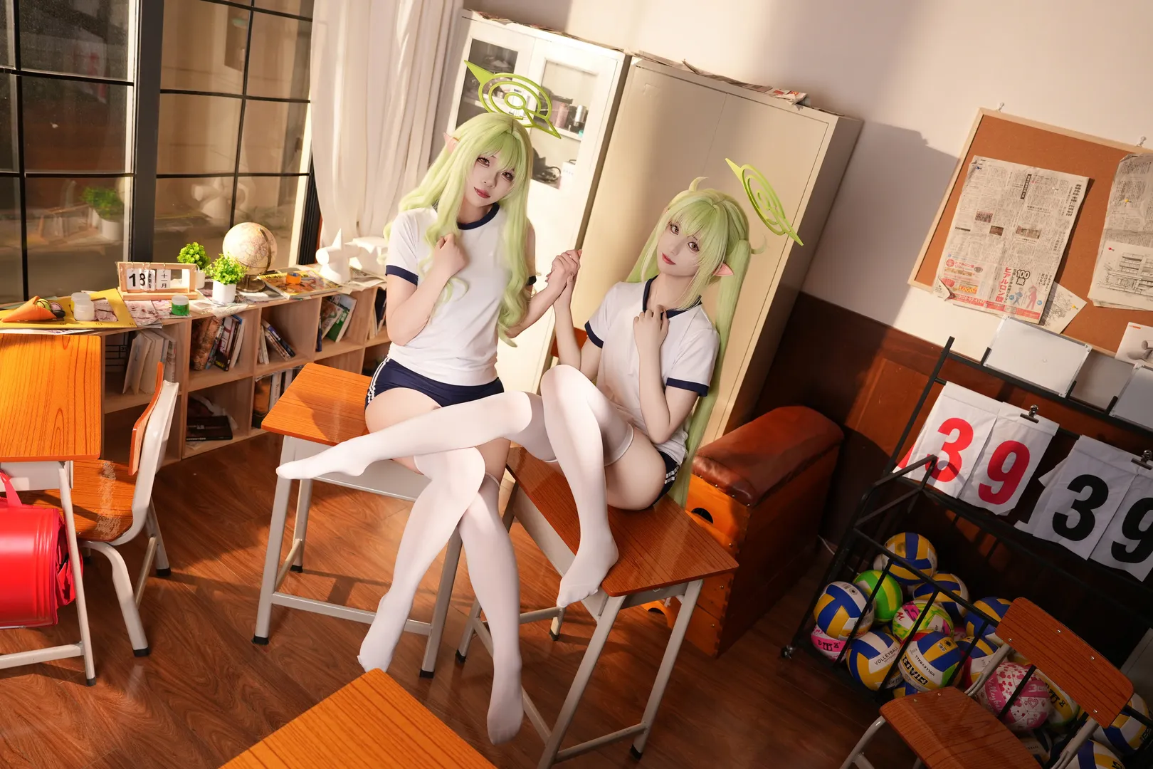ブルーアーカイブ, 二次元コスプレ, 橘ノゾミ コスプレ, 白タイツコスプレ, 橘ヒカリ コスプレ - 3枚目