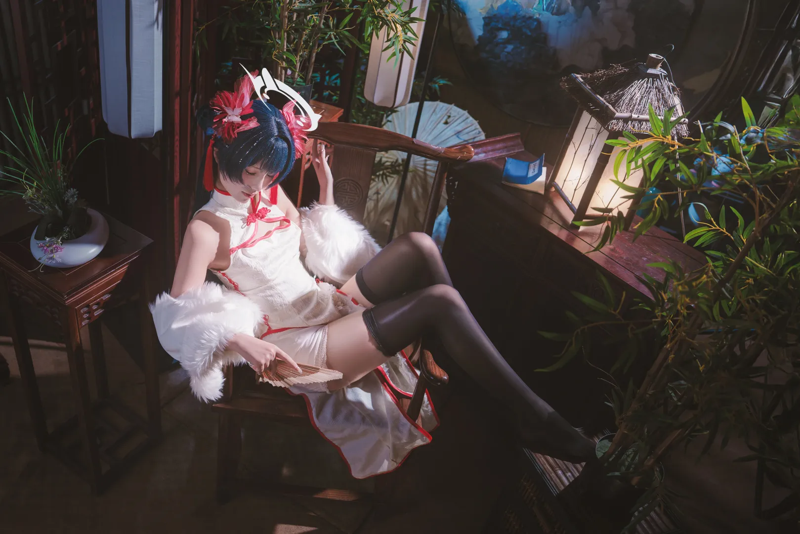 蔚蓝档案, 妃咲cos, 中式摄影, 旗袍cosplay, 二次元新春 - 第2张